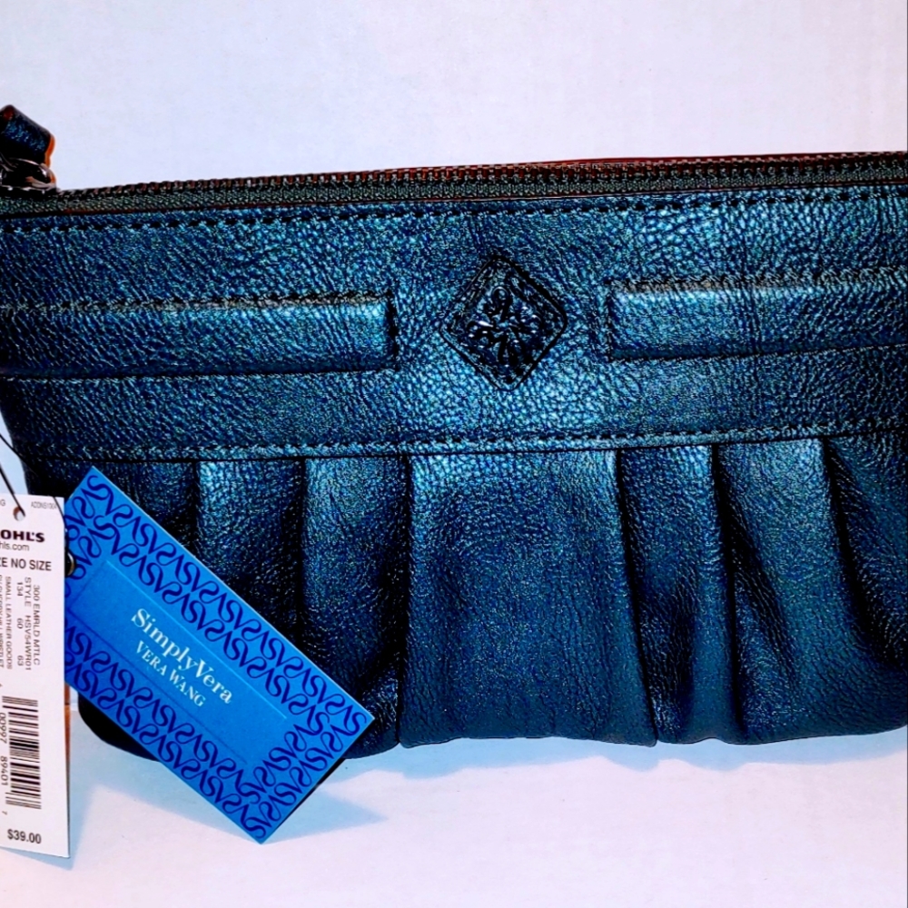 Simply Vera Wang Metallic Green Wristlet